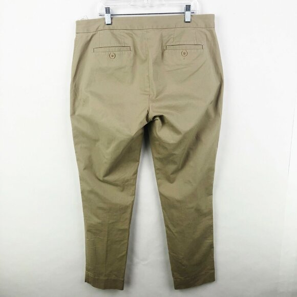 Brooks Brothers Pants Women Size 8 Natalie Mid Rise Straight Ankle Trouser Khaki - Picture 7 of 7
